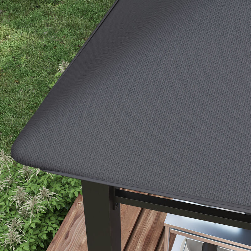 10' x 10' Soft Top Patio Outdoor Canopy Gazebo Tent Steel Fabric Gray
