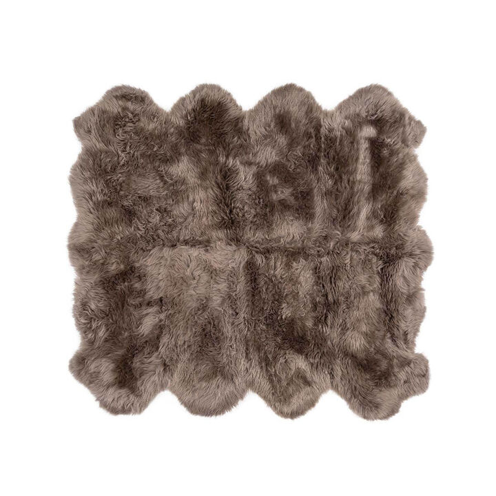 Genuine Sheepskin Rug "Octo" (5' 11'' x 5' 11'') – Soft & Fluffy Eight Pelt Lambskin Rug - Made in Argentina