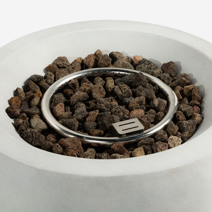 Outdoor Propane Fire Pit Table,Compact Streamlined modern 20-inch,Round Graphite Base with waterproof cover,Free Lava Rocks