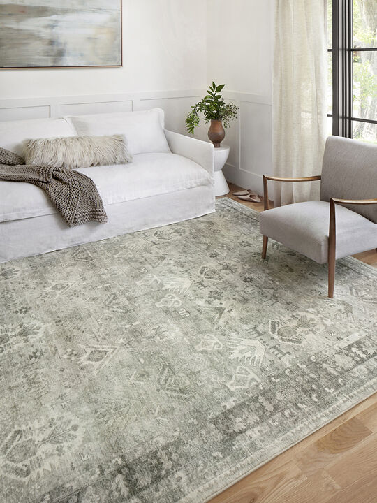 Rosette ROS04 Steel/Graphite 18" x 18" Sample Rug