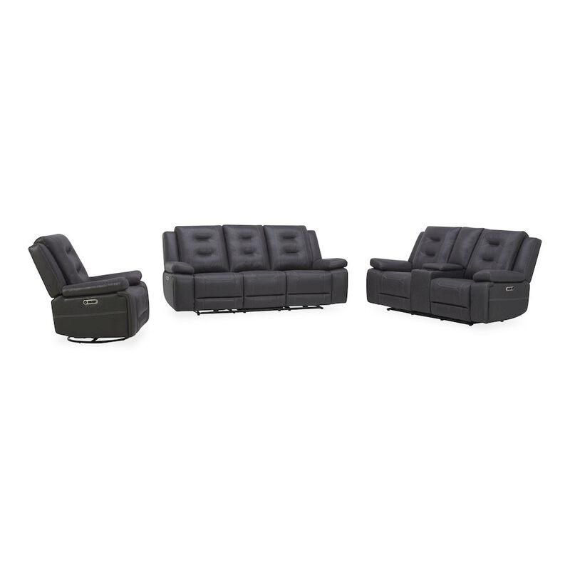 Parker Living Caldwell - Tahoe Charcoal Power Swivel Glider Recliner