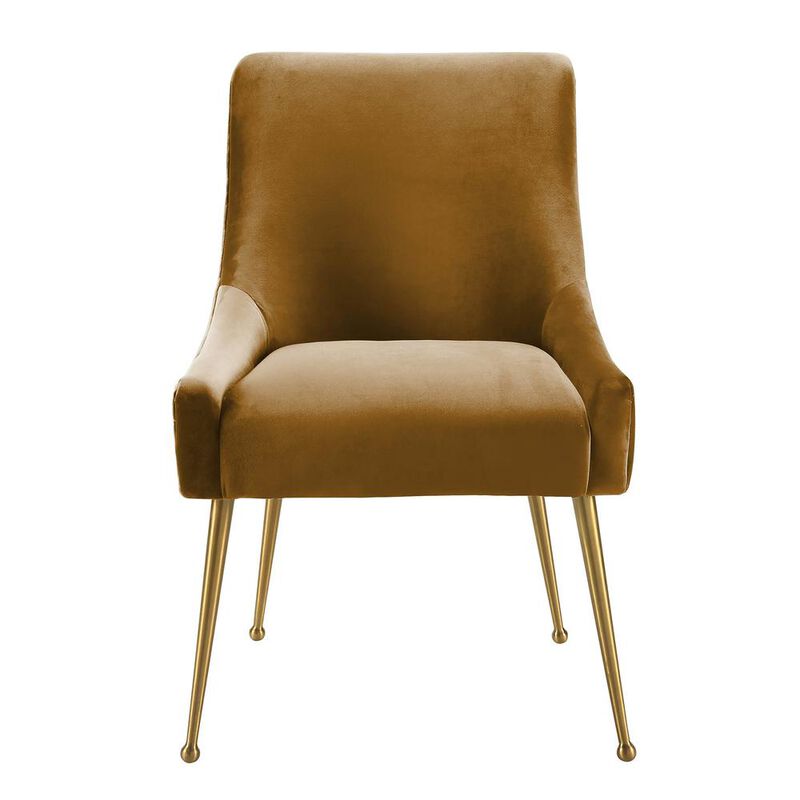 Belen Kox Luxe Cognac Velvet Side Chair, Belen Kox