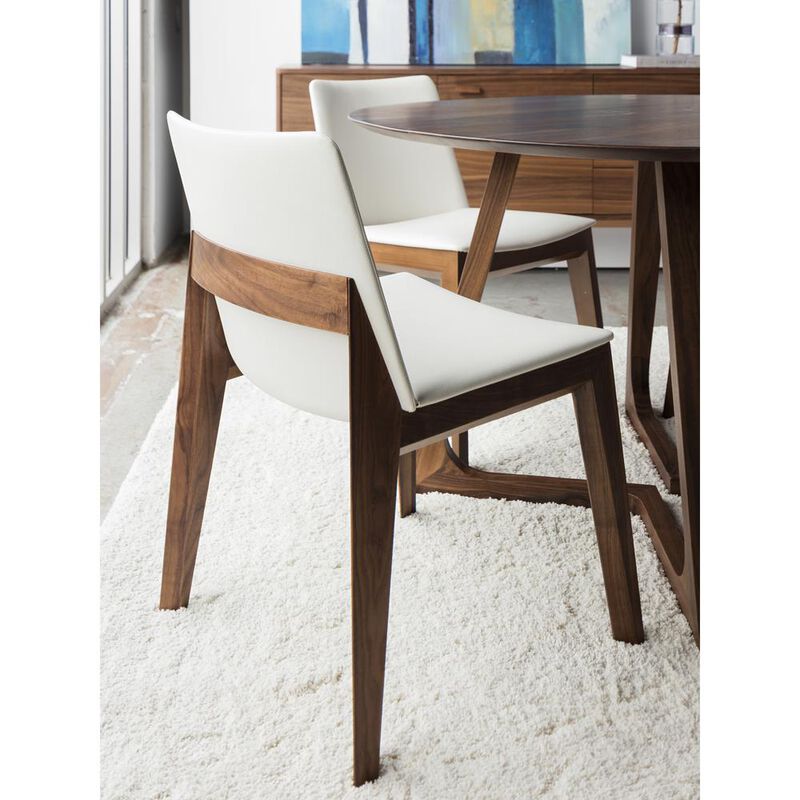 Moe's Home Collection Deco Dining Chair White Pvc-Set Of Two