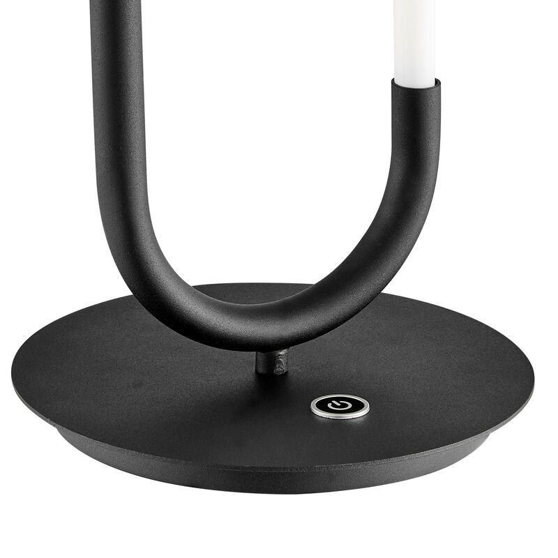 Single Clip Table Lamp Matte Black Metal and Acrylic Dimmable Integrated LED