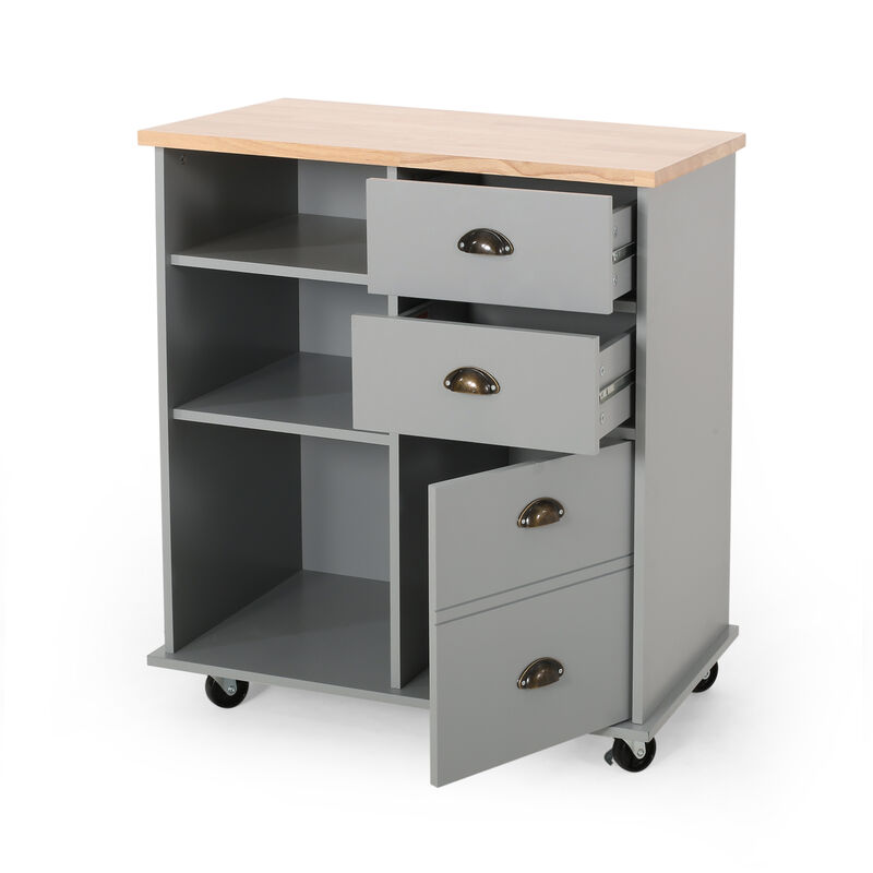 Merax Kitchen Island with 2 Drawers and 1 Door
