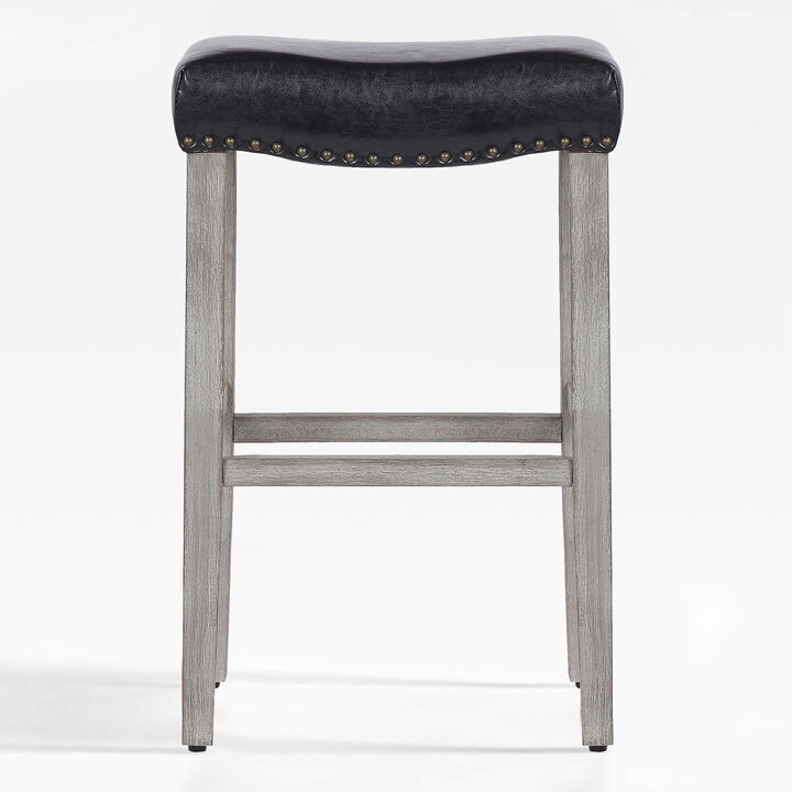 WestinTrends 29" Upholstered Backless Saddle Seat Bar Stool