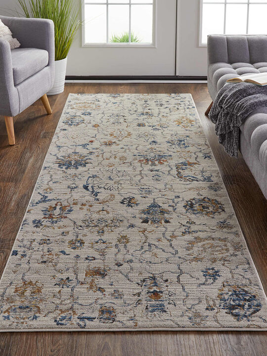 Kaia 39GPF Ivory/Orange/Blue 2' x 3' Rug