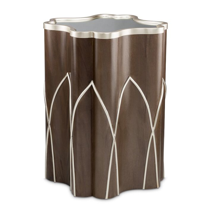 Michael Amini Villa Cherie Chairside Table - Hazelnut