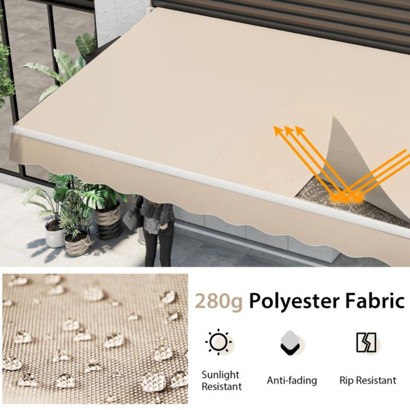 Hivvago 13 × 8 Feet Retractable Patio Awning Aluminum Deck Sunshade