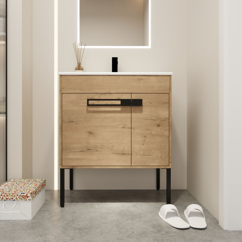 30 Inch Bathroom Vanity With Sink, Freestanding Bathroom Vanity Or Floating Is Optional Conversion