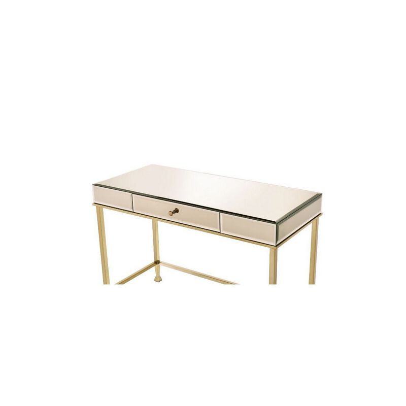 Rectangular Storage Writing Desk, Pink-Benzara
