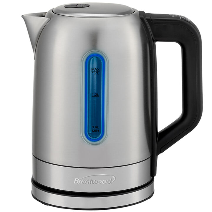 Brentwood 1500 Watt Stainless Steel 1.7 Liter Electric Kettle with 5 Temperature Presets in Silver Brentwood 1500 Watt Stainless Steel 1.7 Liter Electric Kettle with 5 Temperature Presets in Silver