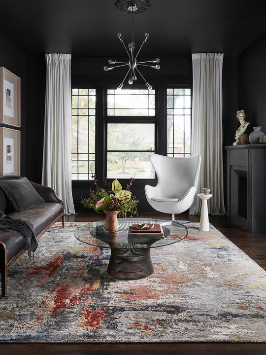 Elixir EH10 Grey/Multi 18" x 18" Sample Rug