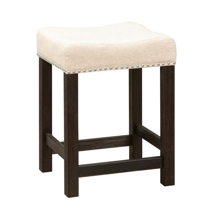 Starlight Canyon Home Black Upholstered Stool for Vanity, Small Vanity Stool with Poplar Legs