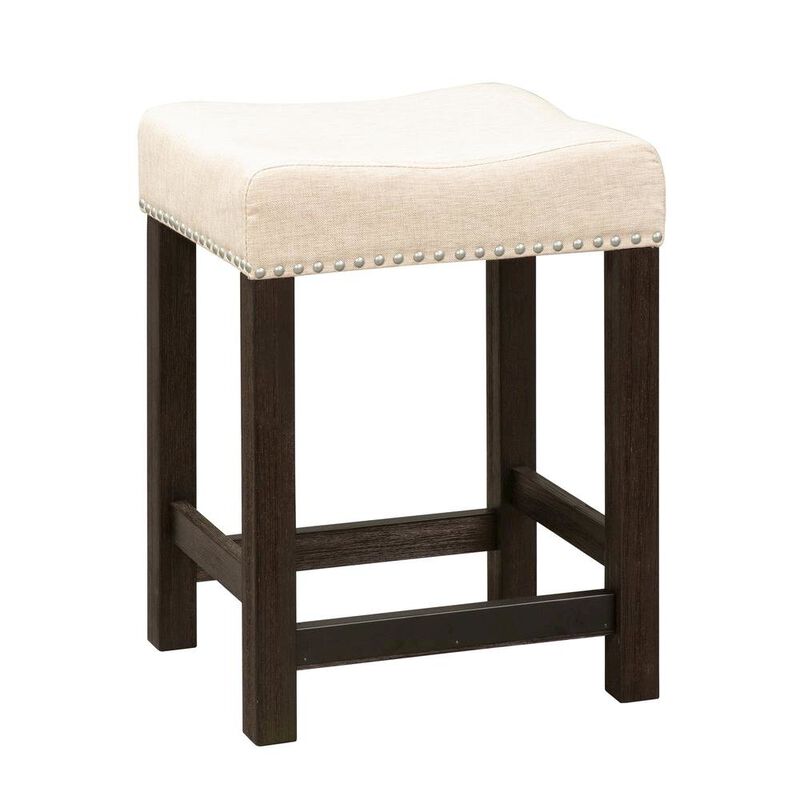 Starlight Canyon Home Black Upholstered Stool for Vanity, Small Vanity Stool with Poplar Legs