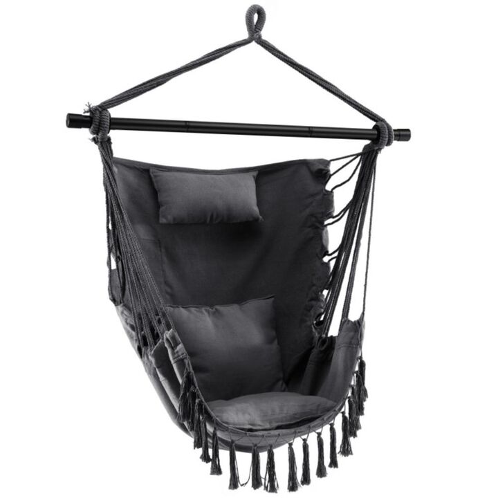 Hivvago Hanging Rope Swing Chair with Soft Pillow and Cushions Hivvago Hanging Rope Swing Chair with Soft Pillow and Cushions
