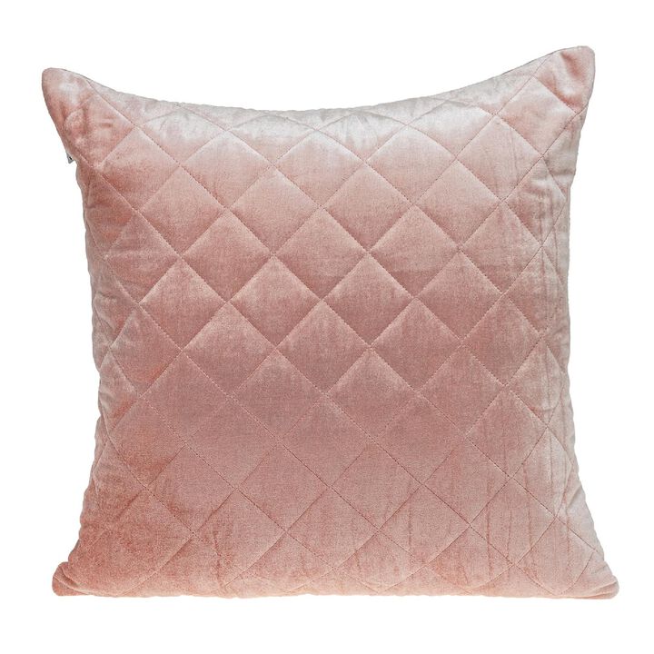 20" Pink Square Transitional Quilted  Throw Pillow