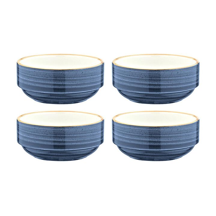 Dusk dia.5.5" h:2.5" 17 oz. Round Blue Porcelain Bowl (Set of 4)