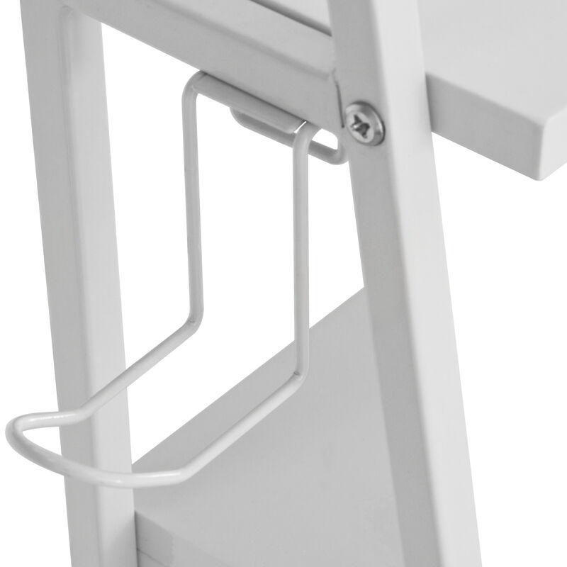 Study Computer Desk with Storage & Magnetic Dry Erase White Board, White