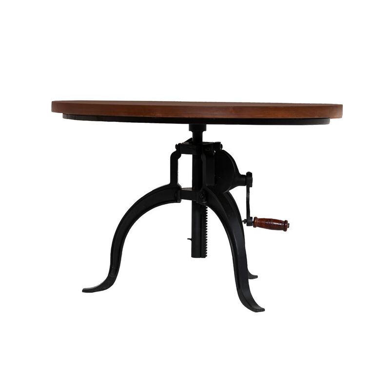 Carolina Living Riley Adjustable Height Rustic Coffee Table - Chestnut Top - Black Base