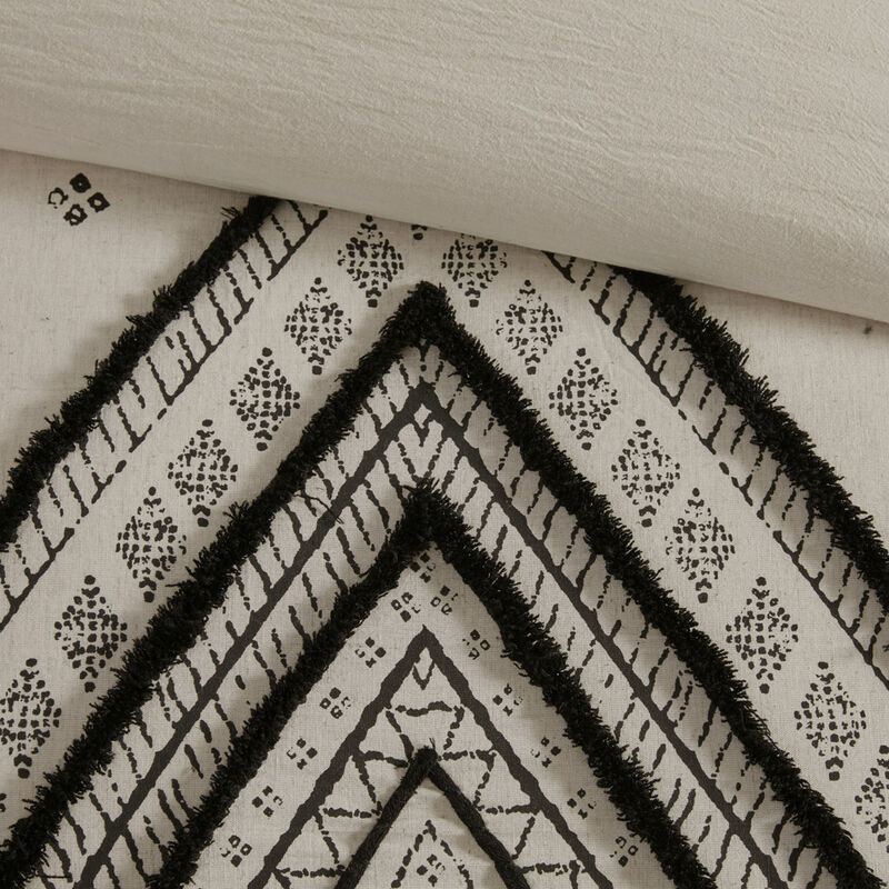 Gracie Mills Fannie Boho Eclectic Cotton and Flax Linen Blend Comforter Set