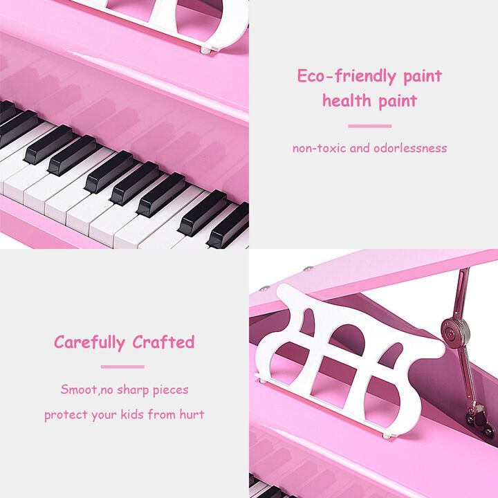 30-Key Kids Piano Keyboard Toy with Bench Piano Lid and Music Rack