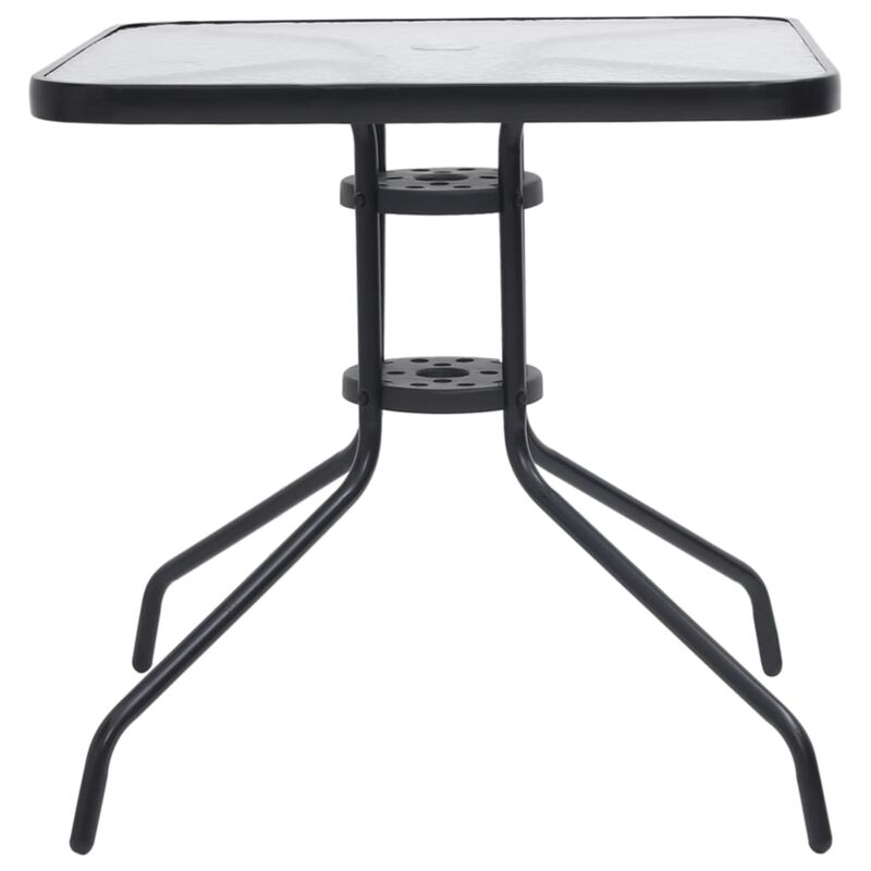 vidaXL Patio Table Black 27.6"x27.6"x27.6" Steel