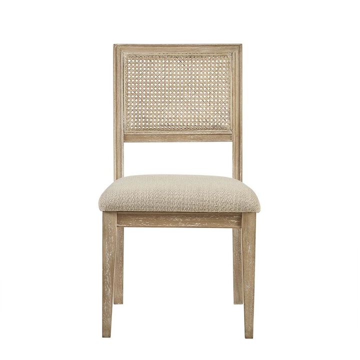 Starlight Canyon Home Set of 2 Brown Dining Chairs with Cane Back and Upholstered Seat