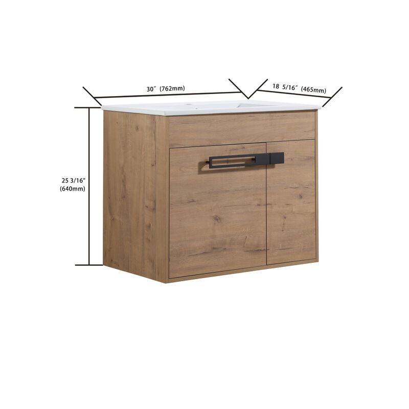 30 Inch Bathroom Vanity With Sink, Freestanding Bathroom Vanity Or Floating Is Optional Conversion