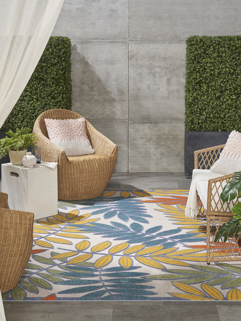 Aloha ALH18 Ivory/Multicolor 9' x 12' Rug