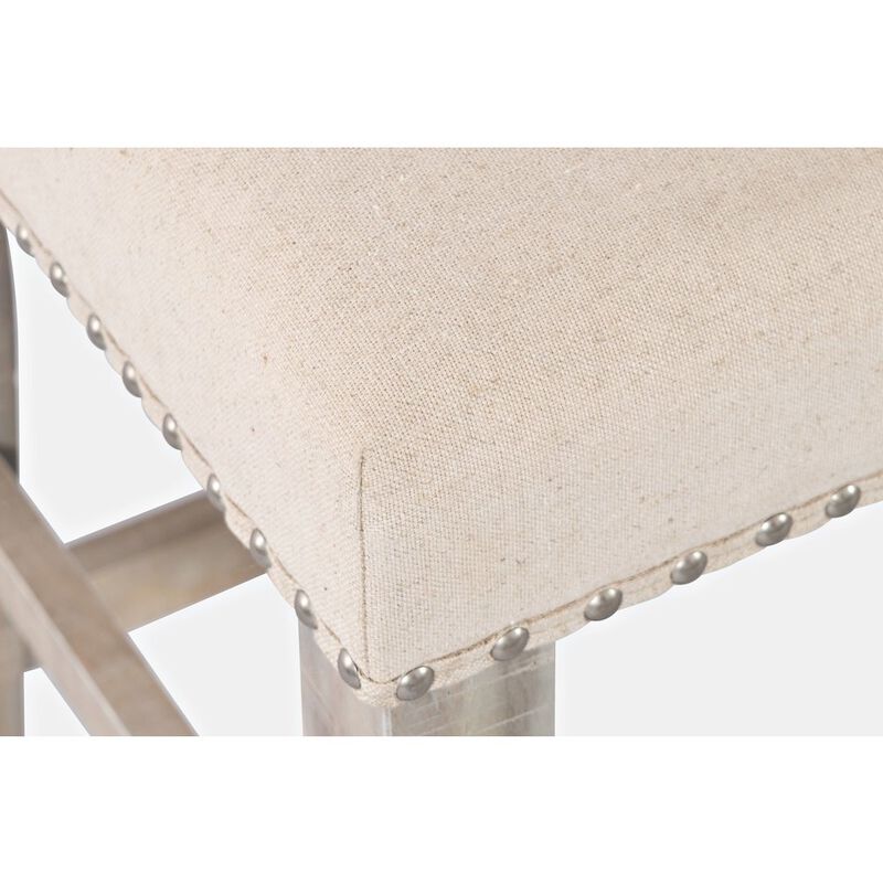 Jofran Fairview Transitional 52 Backless Upholstered Counter Height Bench