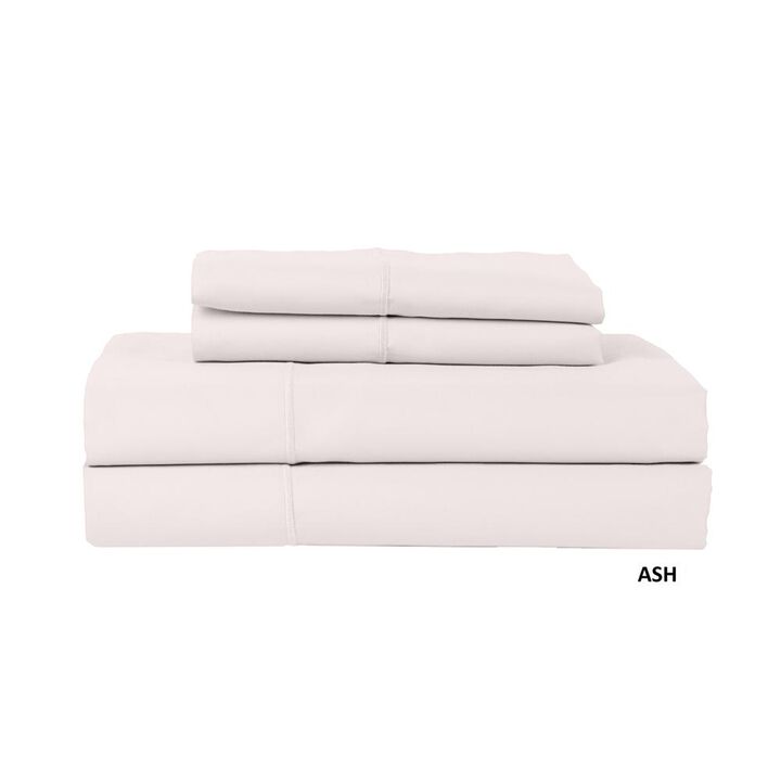Hotel Concepts 500 Thread Count Sateen Sheet - 4 Piece Set - Queen, Ash