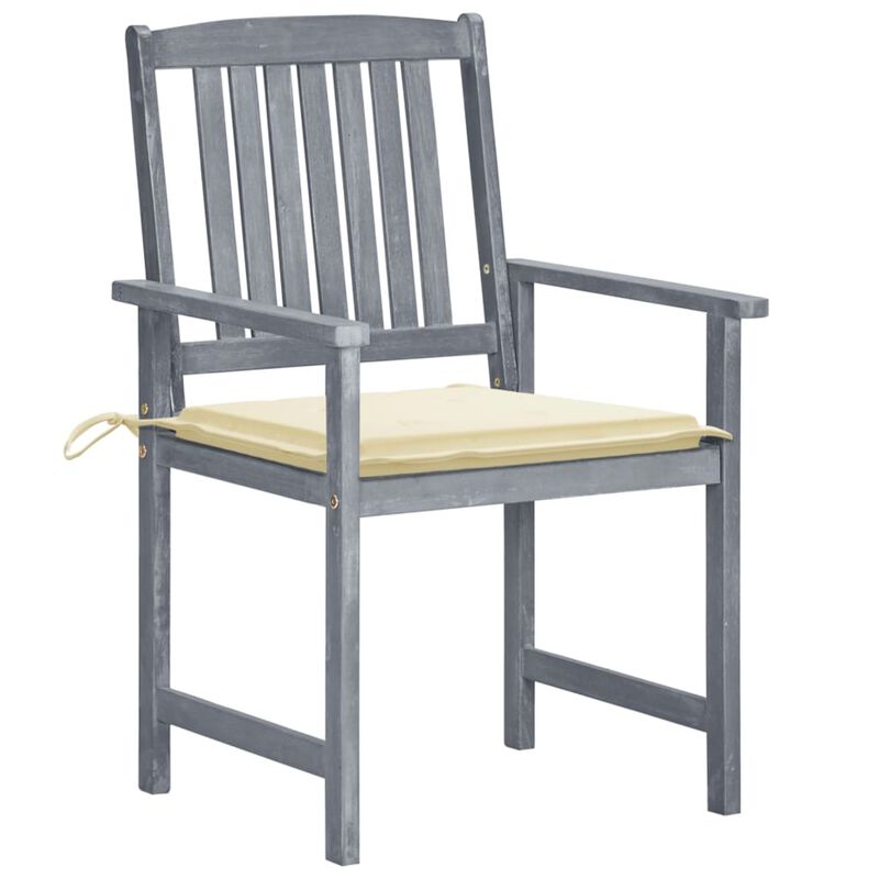 vidaXL Garden Chairs with Cushions 8 pcs Solid Acacia Wood Gray