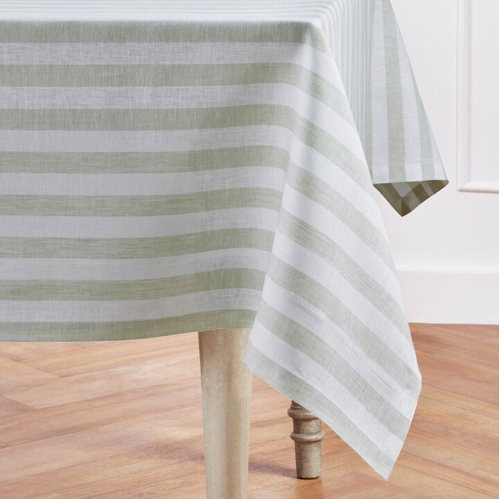Solino Home 100% Pure Linen Tablecloth | Sorento Stripe