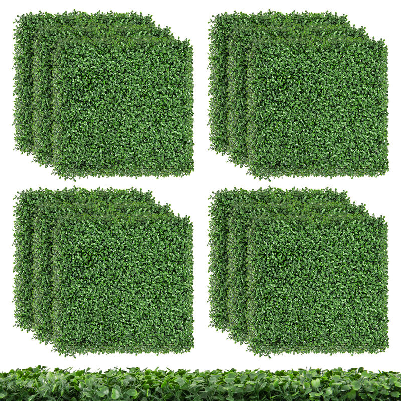 12-Pack 20x20 Inch Artificial Boxwood Wall Panels with Insertable Branches for Stunning Decor