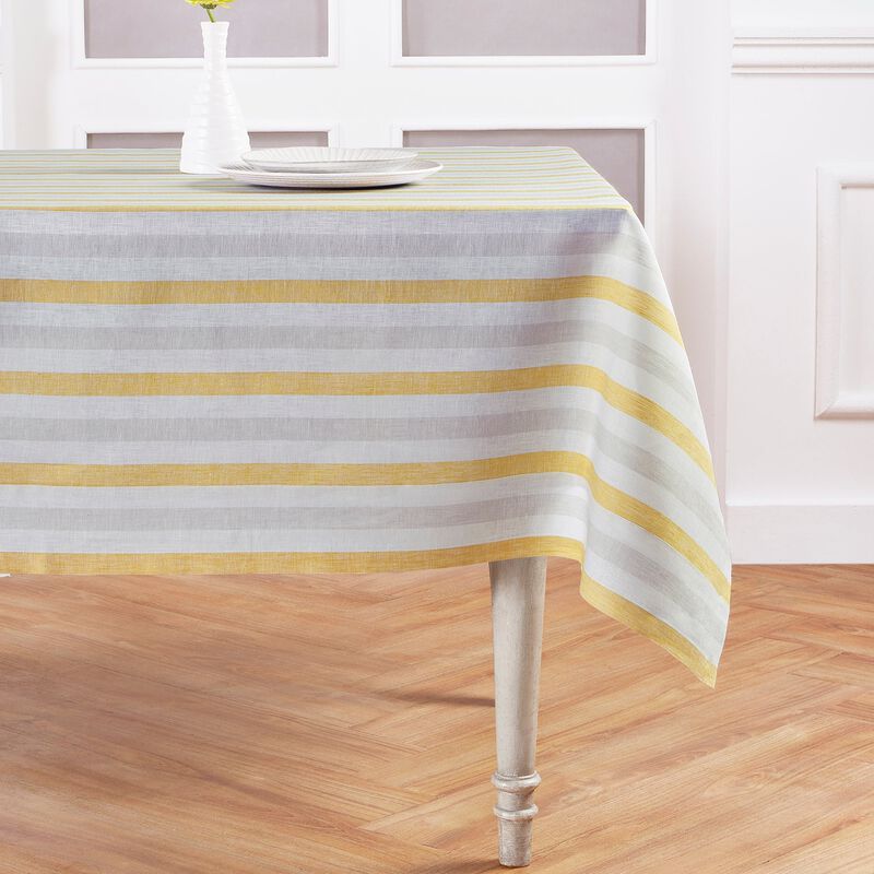 Solino Home 100% Pure Linen Tablecloth | Sorento Stripe