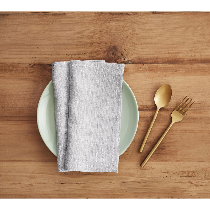 Solino Home 100% Pure Linen Cocktail Napkins Set of 12 | Athena