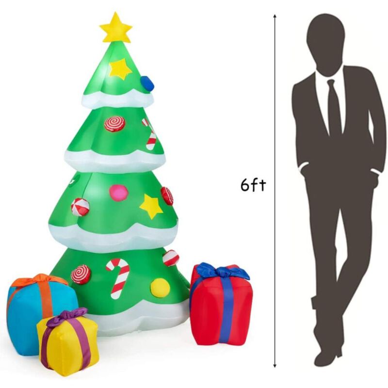 Hivvago Inflatable Christmas Tree with 3 Gift Wrapped Boxes