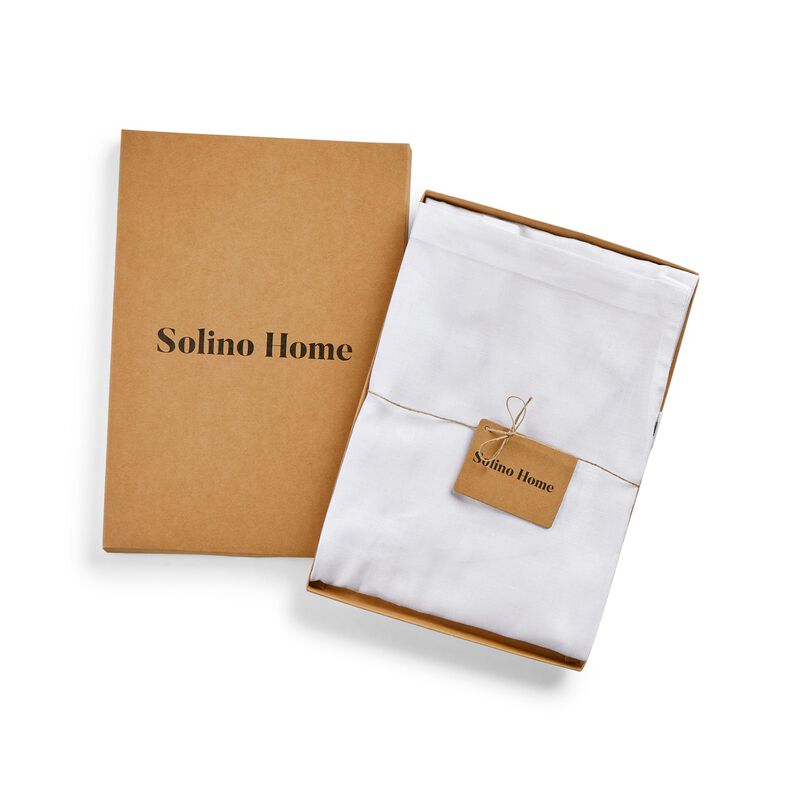 Solino Home 100% Pure Linen Full Midi Apron 38 x 36 Inch
