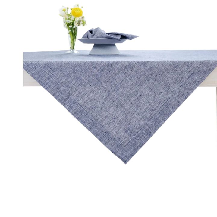 Solino Home 100% Pure Linen Table Throw 52 x 52 Inch | Athena