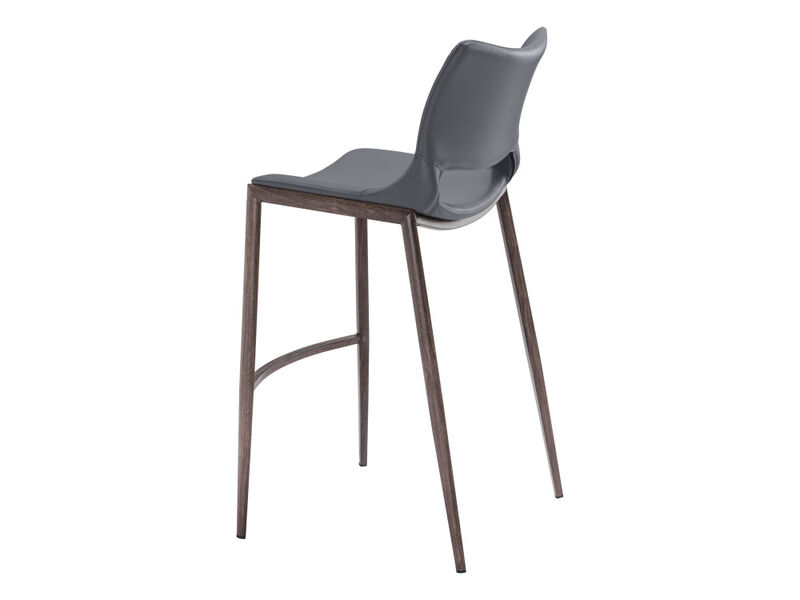 Ace Barstool (Set of 2) Dark Gray & Walnut