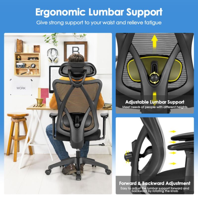 Hivvago High Back Mesh Executive Chair with Adjustable Lumbar Support