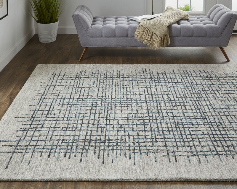 Maddox 8630F Gray/Black/Tan 3'6" x 5'6" Rug