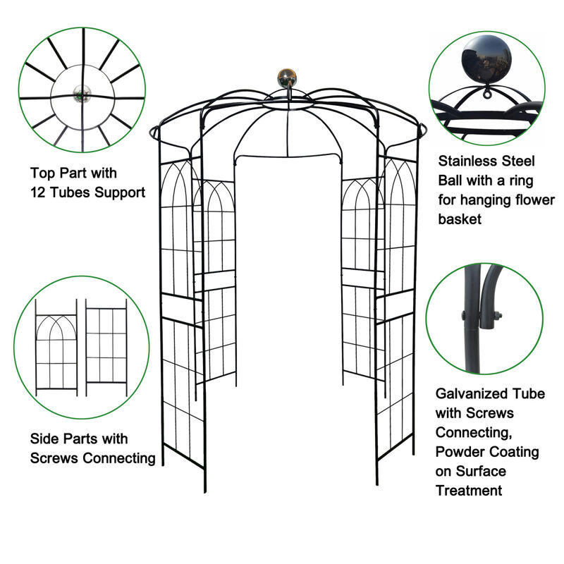 Streamdale Birdcage Shaped Metal Garden Arch Gazebo