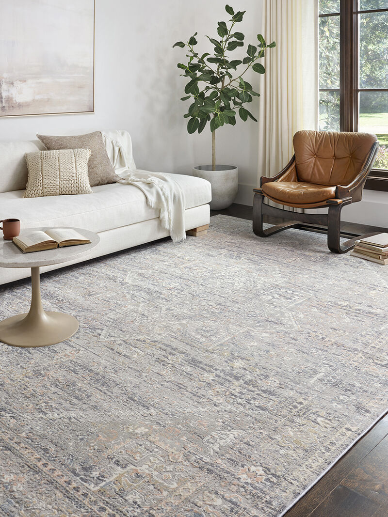 Lucia LUC01 Grey/Sunset 4' x 5'7" Rug