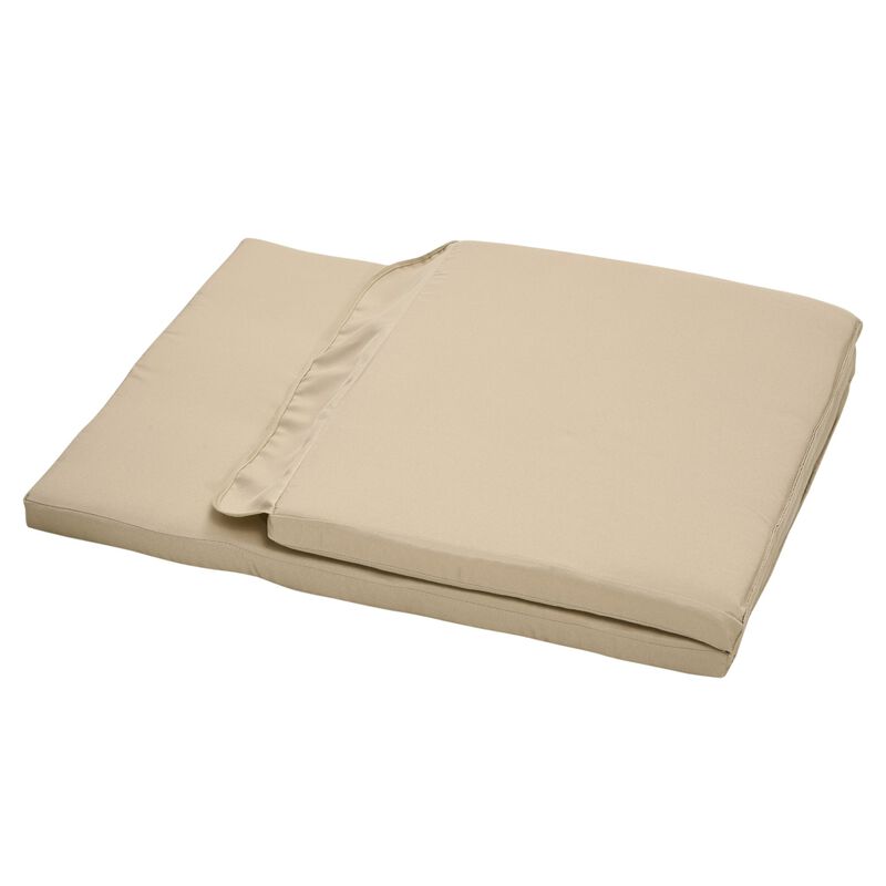 Beige Patio Comfort: Outdoor Porch Swing Cushions Set with Tufted Back