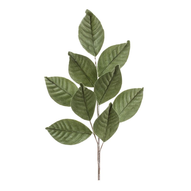 Set of 6 Flocked Magnolia Leaf Sprays for Elegant Floral Arrangements and Home Decor