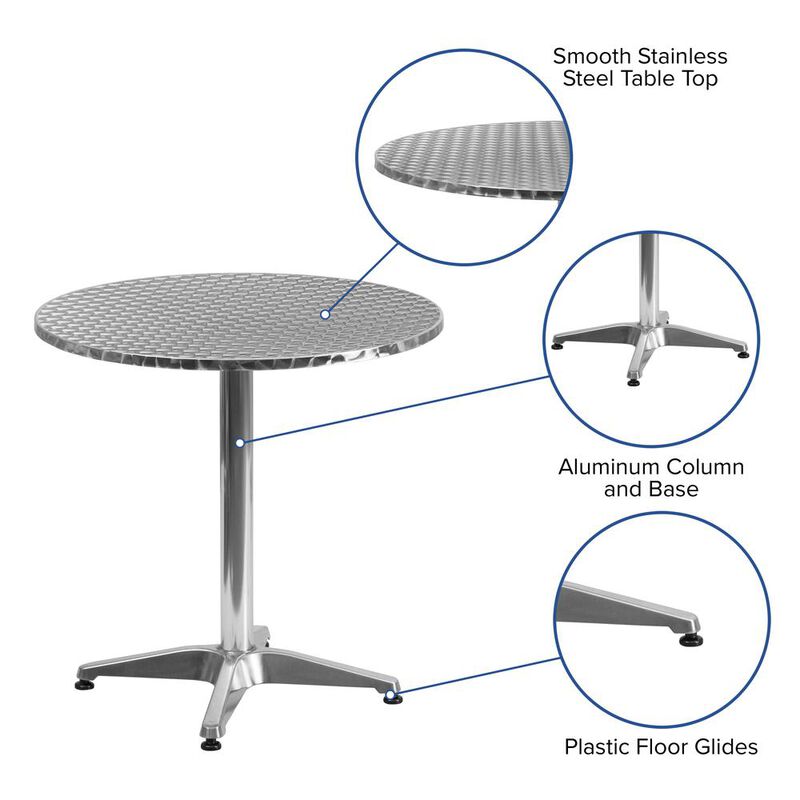 Flash Furniture Round Patio Table for Restaurants, Banquet Halls and Dining Room