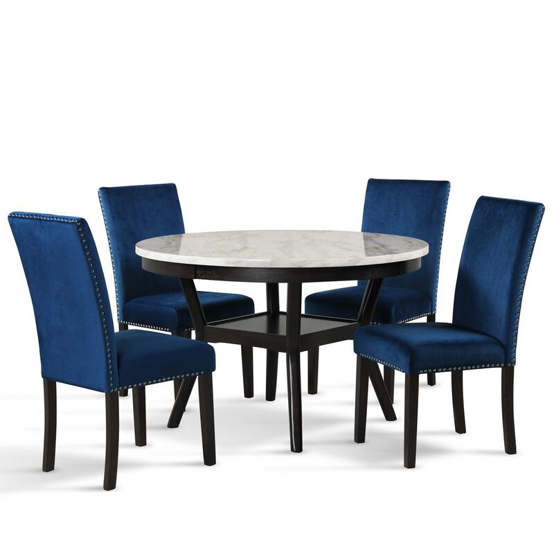New Classic Furniture Furniture Celeste Faux Marble & Wood Dining Table in Espresso