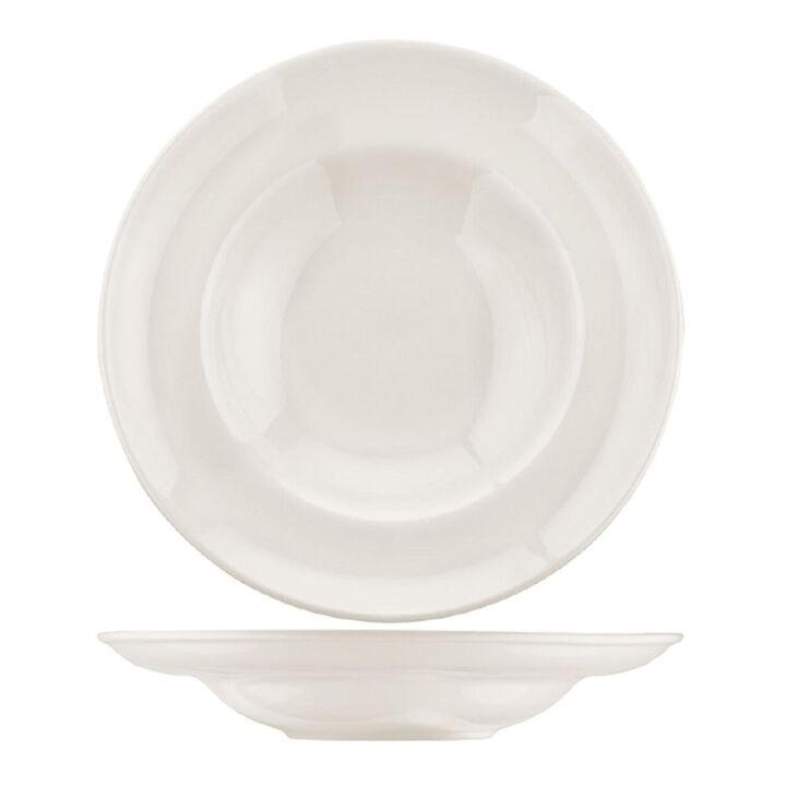 Gourmet dia.11.75" h:2.5" 19 oz. Round Warm White Porcelain Bowl (Set of 2)